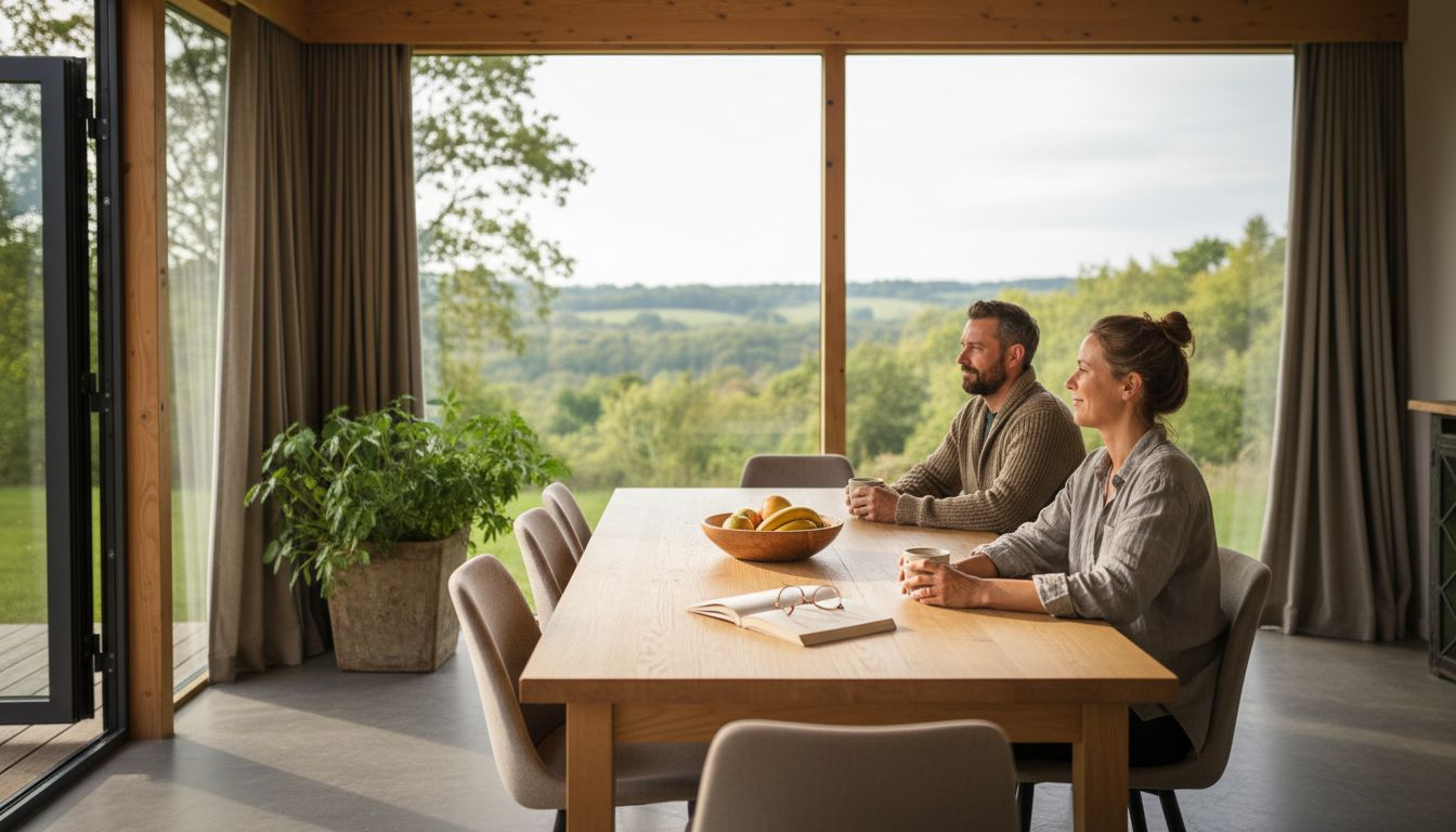 Een stijlvol en eigentijds interieur in de vakantiewoning, waar het daglicht volop naar binnen stroomt.